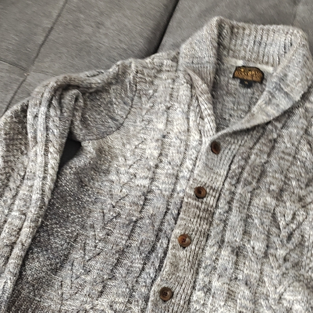 Lucky Brand Men's Heathered Gray Cardigan - Picture 5 of 8